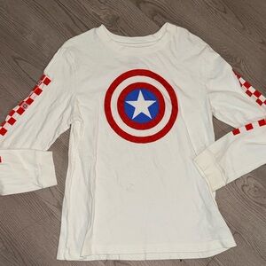 Vans X Marvel Captain America Long Sleeve Shirt - White, Red, and Blue Large